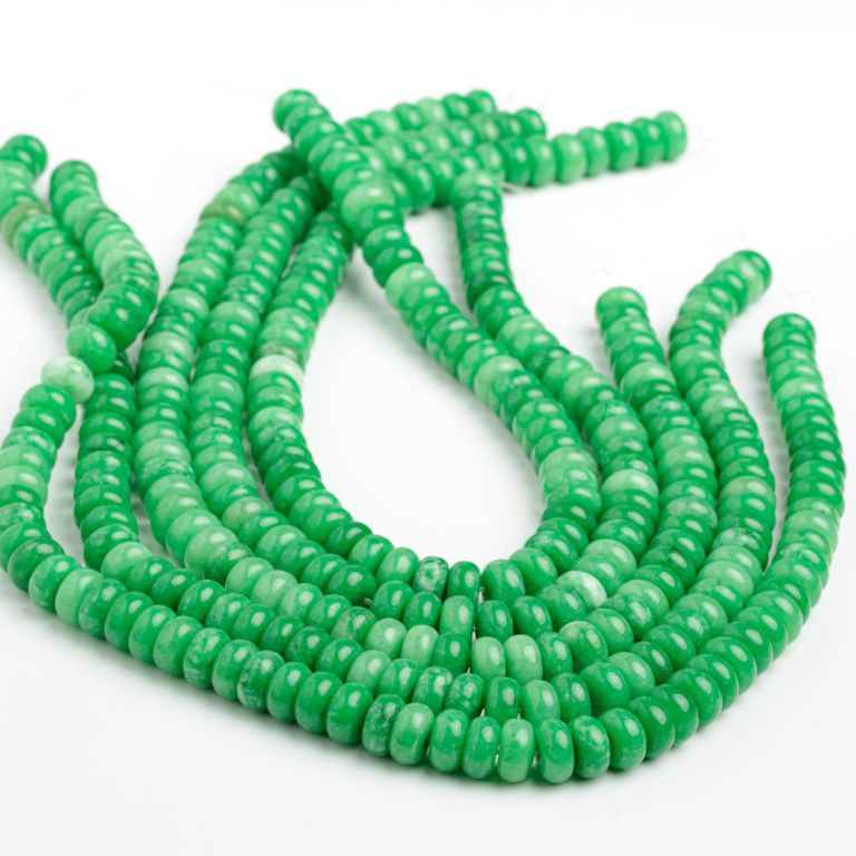Jad verde discuri 5x10 mm I Magazinuldepietre.ro
