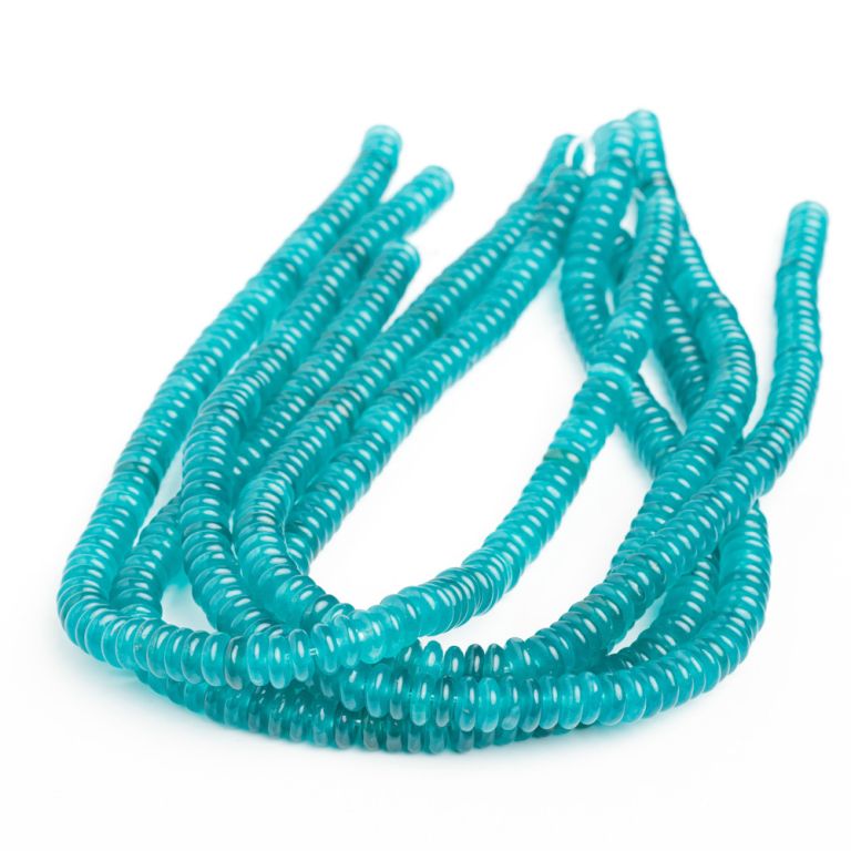 Jad turcoaz inchis discuri 3x8 mm I Magazinuldepietre.ro
