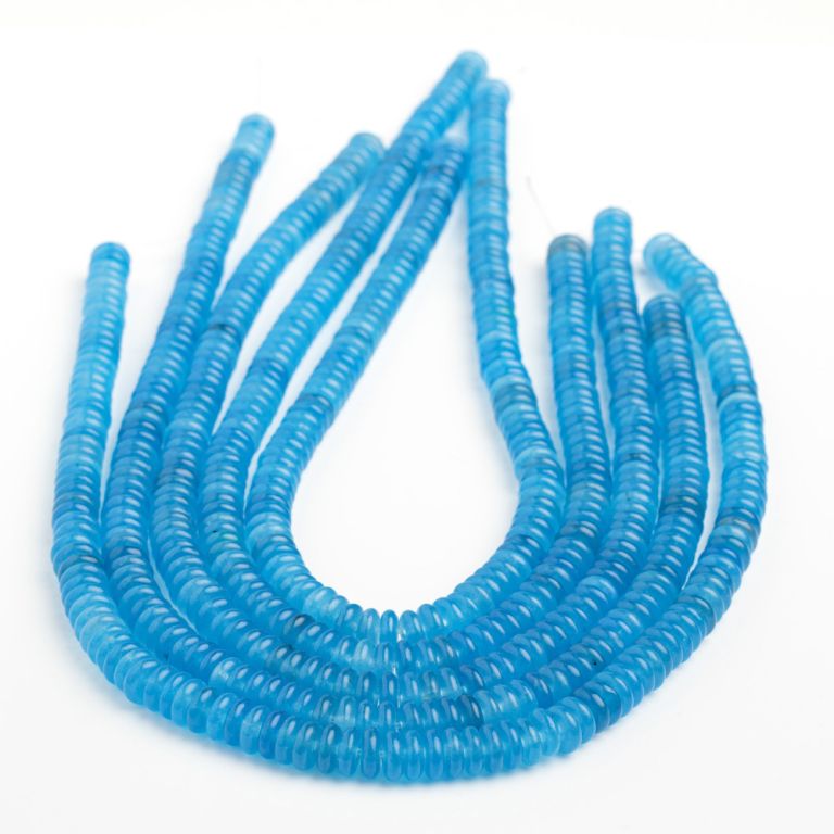 Jad albastru marin discuri 3x8 mm I Magazinuldepietre.ro