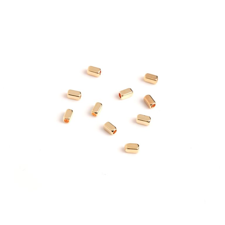 Black Friday - Reduceri [Distantier cupru placat auriu tub 4 fete 2x4 mm orificiu 1 mm - 20 buc] Promotie