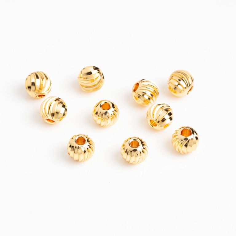 Black Friday - Reduceri [Bile cupru placat auriu taieturi 6 mm orificiu 2 mm - 10 buc] Promotie