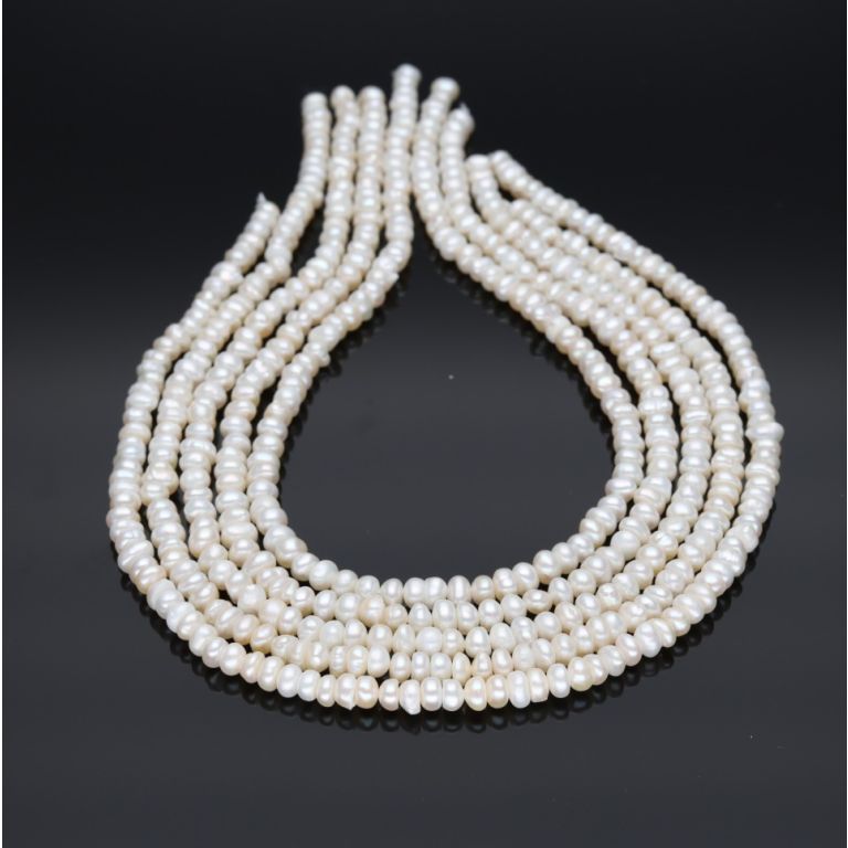 Pietre Semipretioase - Perle de cultura alb discuri 5-6 mm v3