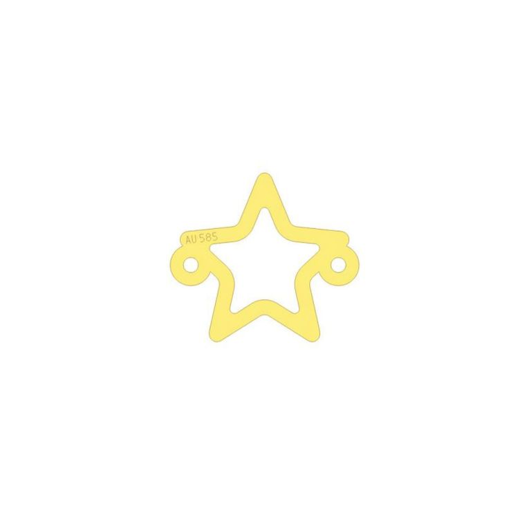 Link aur 14K steluta 9x10 mm orificiu 1 mm - 1 buc I Magazinuldepietre.ro