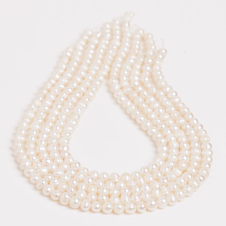 Perle de cultura alb 5-6 mm in magazinuldepietre.ro
