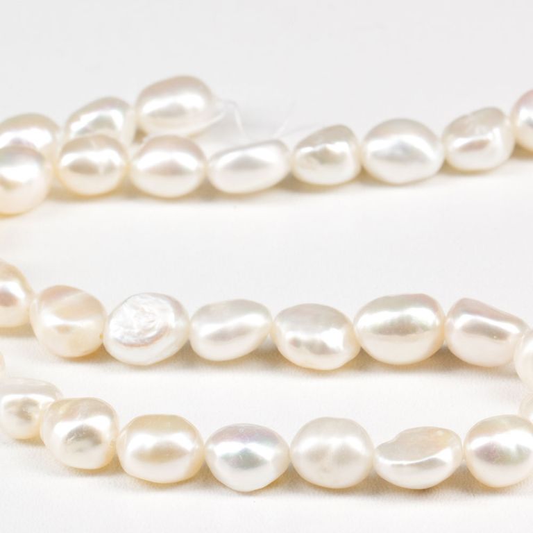 Perle de cultura alb forme neregulate 10-11 mm I Magazinuldepietre.ro