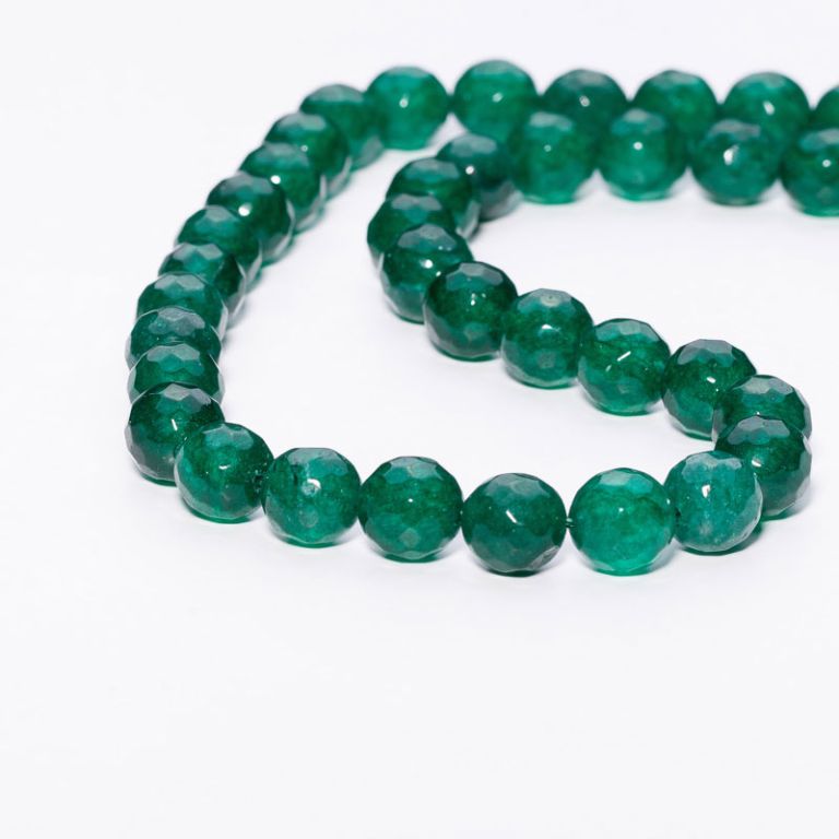 Jad verde smarald sfere fatetate 10 mm I Magazinuldepietre.ro