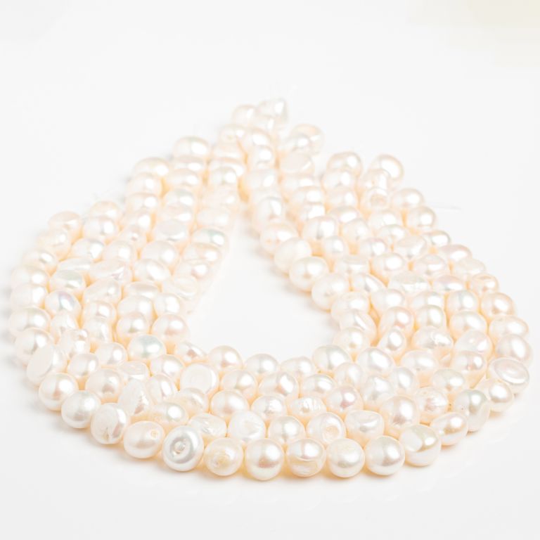 Perle de cultura alb forme neregulate 12-14 mm I Magazinuldepietre.ro