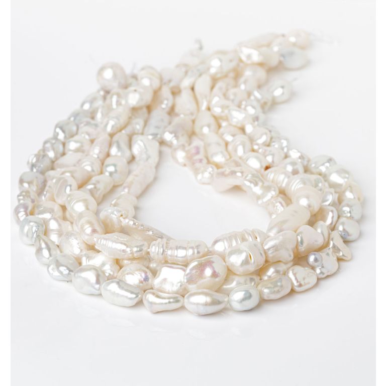 Perle de cultura baroc alb 12-14 mm I Magazinuldepietre.ro