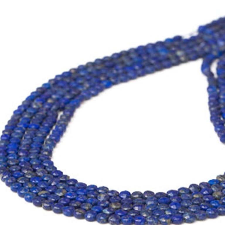 Lapis lazuli rotund fatetat 4 mm I Magazinuldepietre.ro