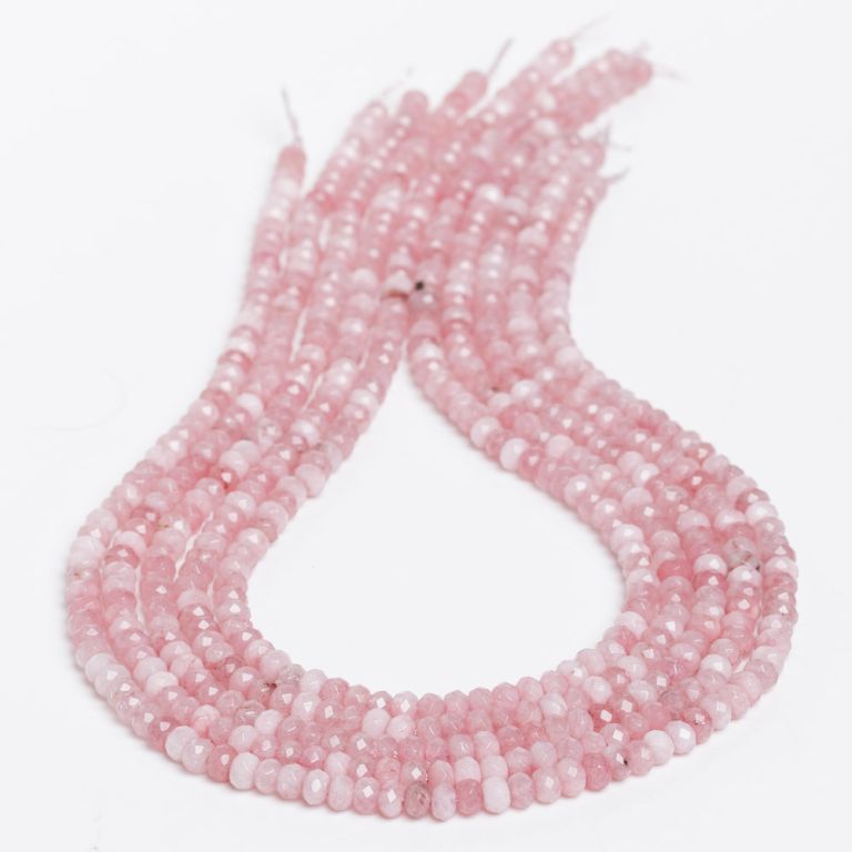 Pietre Semipretioase - Jad roz pal discuri fatetate 4.5 mm