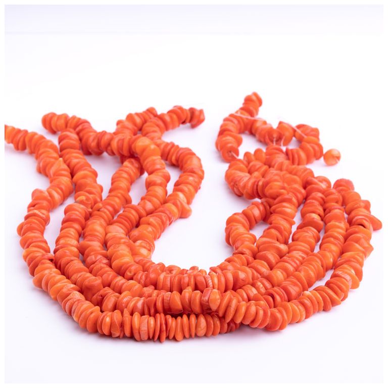 Coral portocaliu discuri neregulate 10 mm I Magazinuldepietre.ro