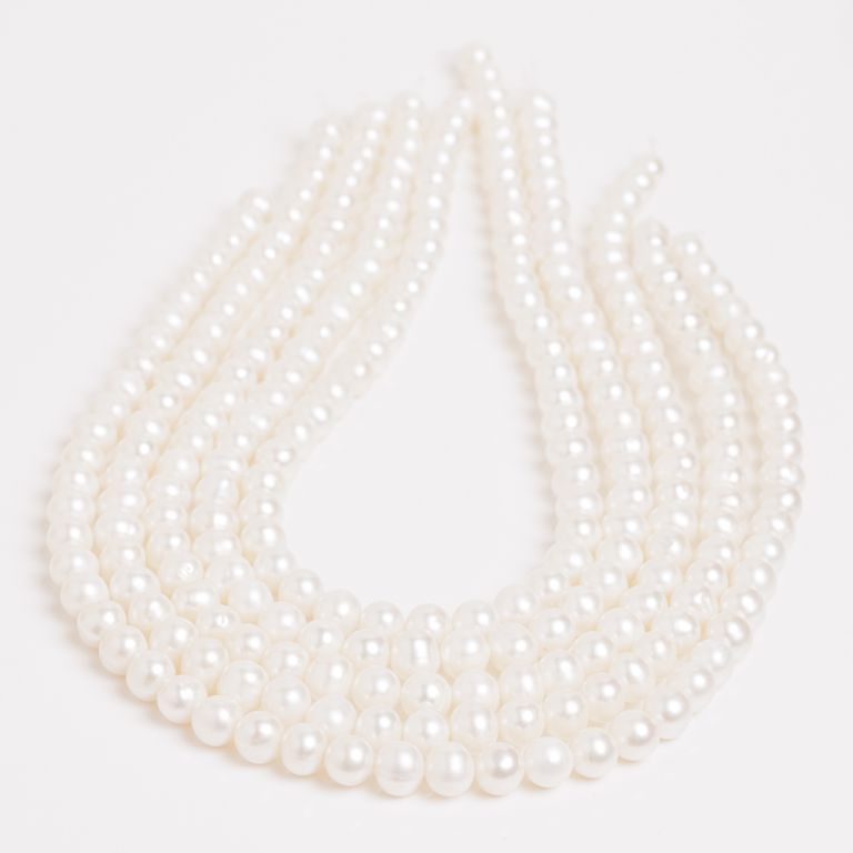Perle de cultura alb 8-9 mm A in magazinuldepietre.ro

