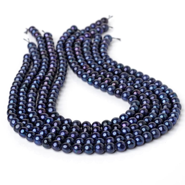 Perle de cultura albastru 6-7 mm I Magazinuldepietre.ro