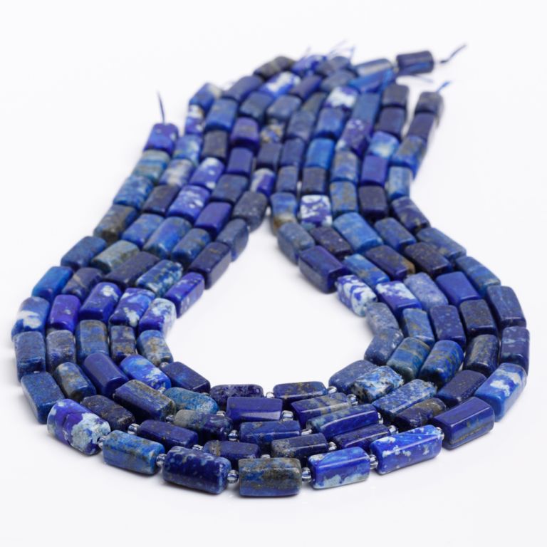 Lapis lazuli tuburi neregulate cu fatete 6 mm I Magazinuldepietre.ro