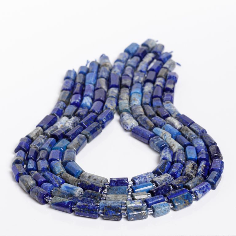 Pietre Semipretioase - Lapis lazuli tuburi neregulate cu fatete 6-8 mm