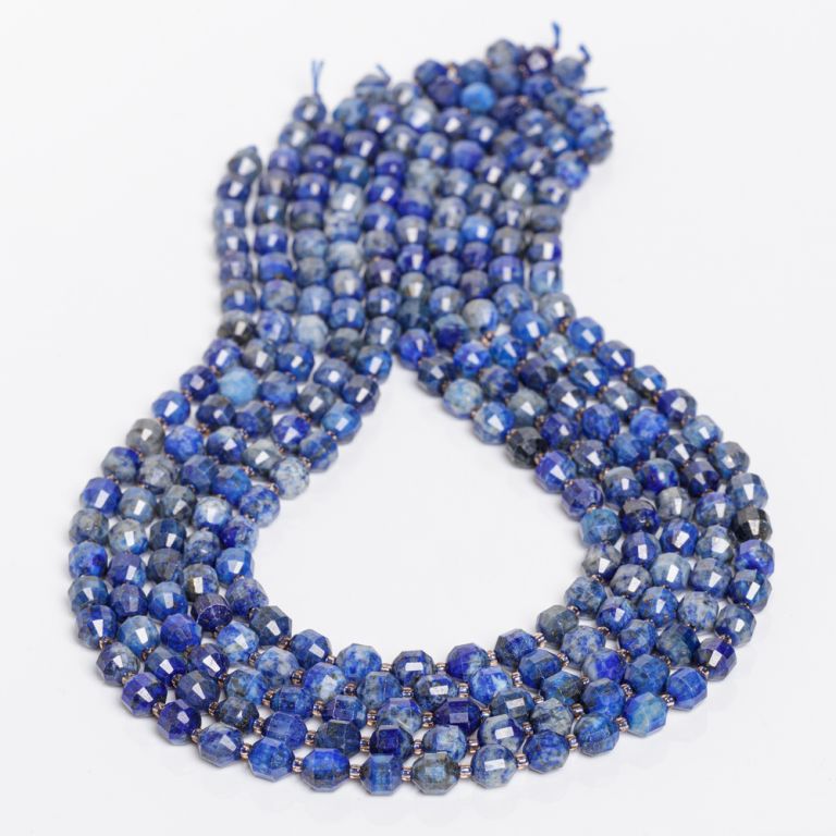 Pietre Semipretioase - Lapis lazuli butoiase fatetate 6 mm