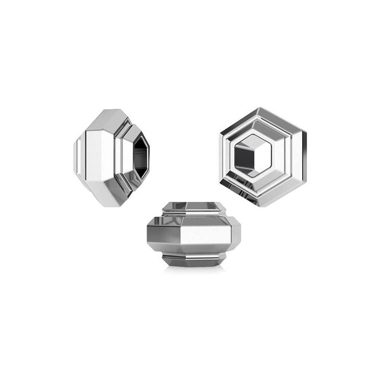 Distantier argint hexagon 4x5 mm orificiu 2.5 mm - 1 buc I Magazinuldepietre.ro