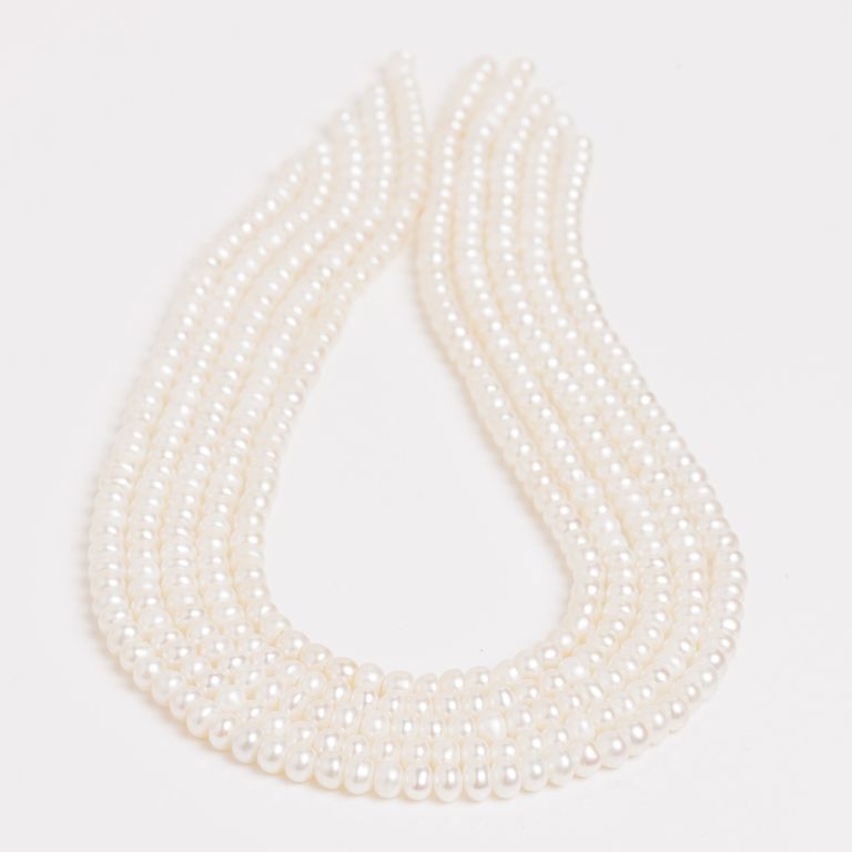 Pietre Semipretioase - Perle de cultura alb discuri 5-6 mm v2