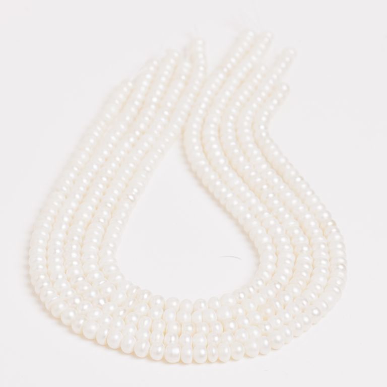 Pietre Semipretioase - Perle de cultura alb discuri 5-6 mm v3
