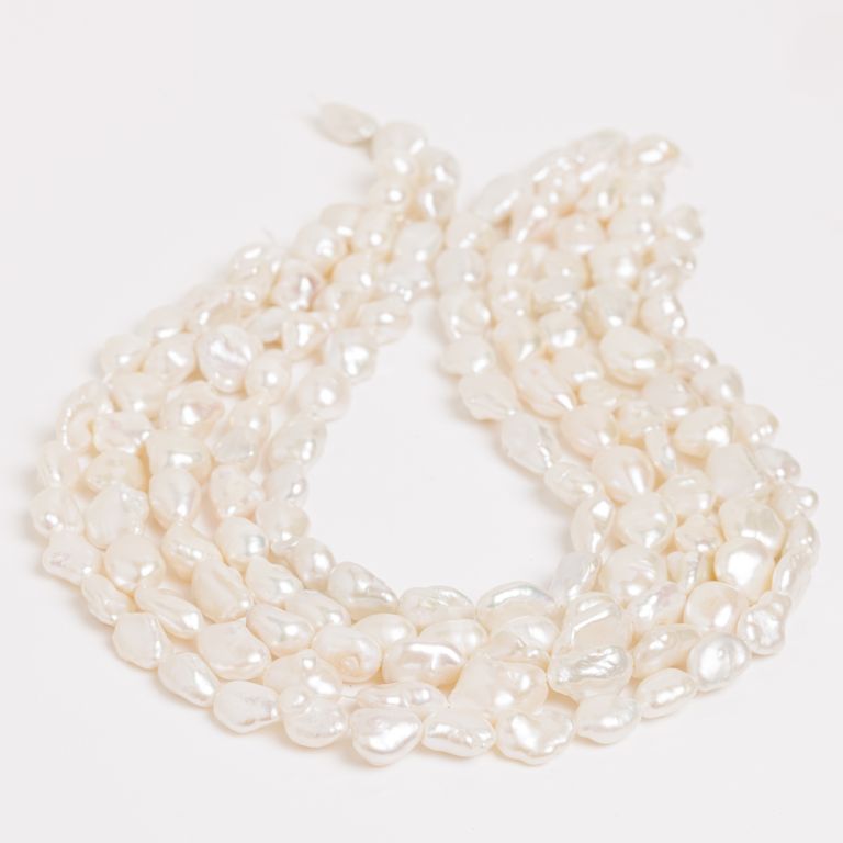 Pietre Semipretioase - Perle de cultura baroc alb 12-14 mm v1