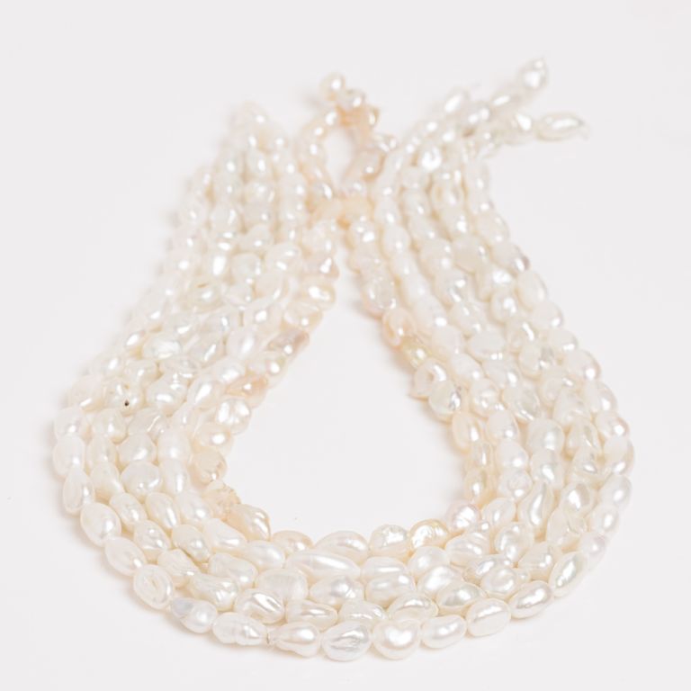 Pietre Semipretioase - Perle de cultura baroc alb 6-8 mm