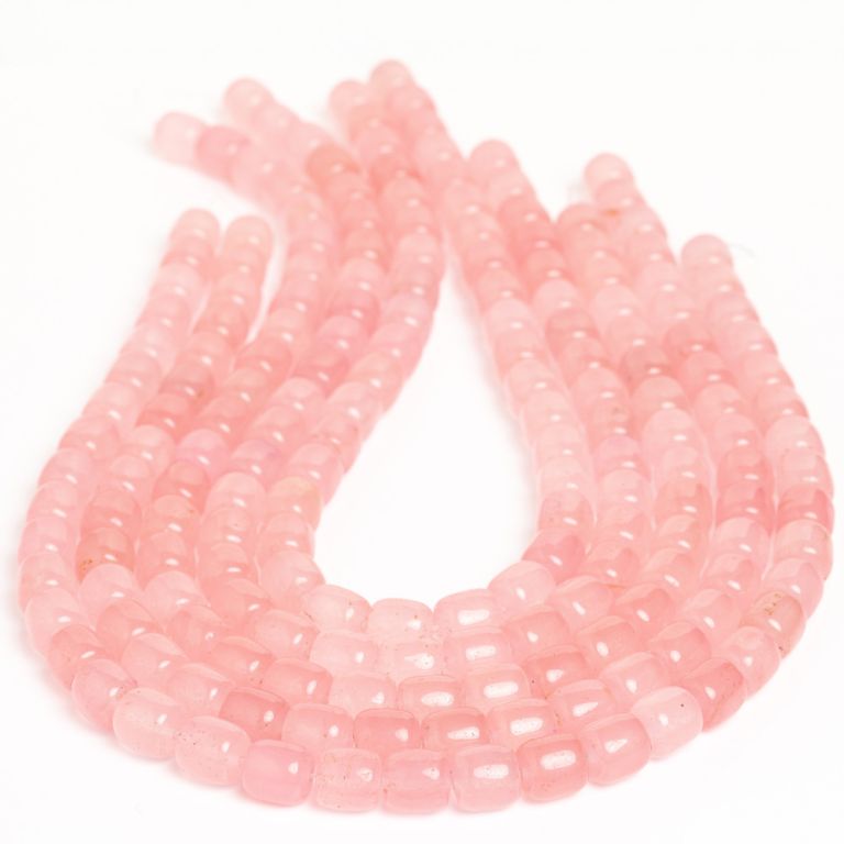 Pietre Semipretioase - Jad roz pal tuburi 10x10 mm