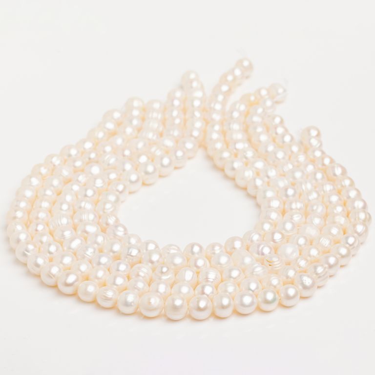 Pietre Semipretioase - Perle de cultura alb 9-10 mm V1