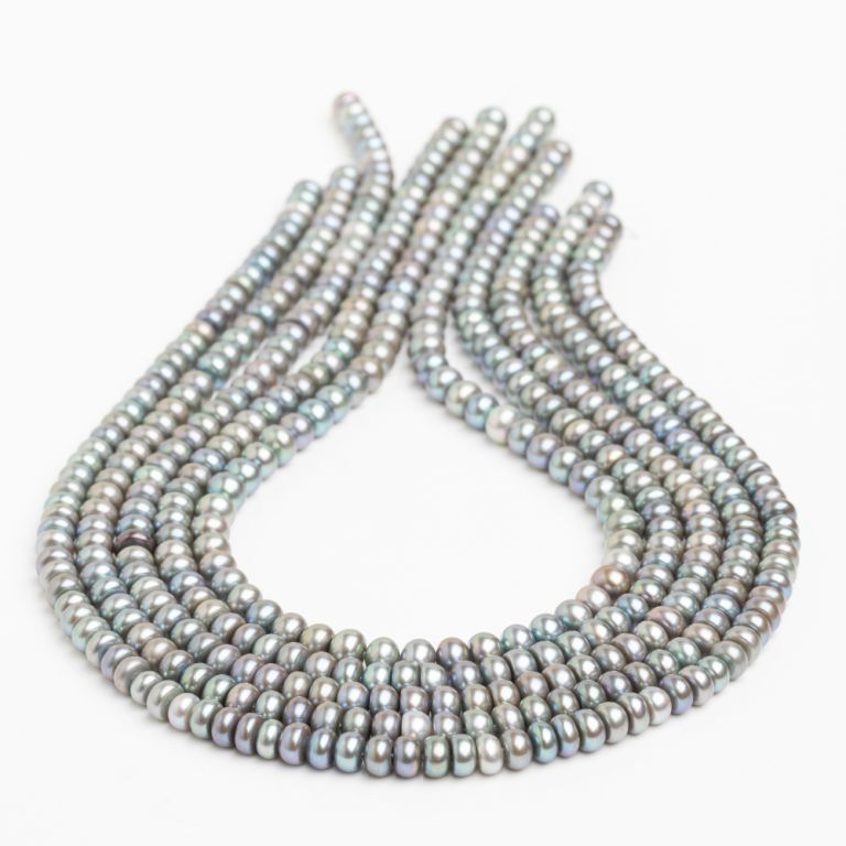 Pietre Semipretioase - Perle de cultura gri discuri 6-7 mm