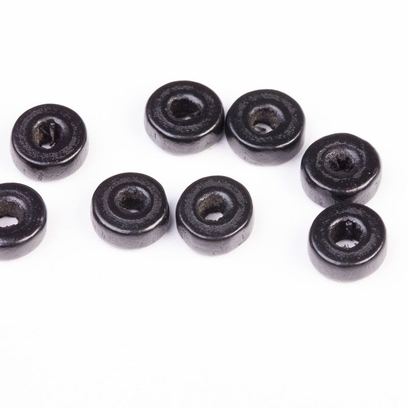 Lemn vopsit negru discuri 3x8 mm - 55 buc I Magazinuldepietre.ro