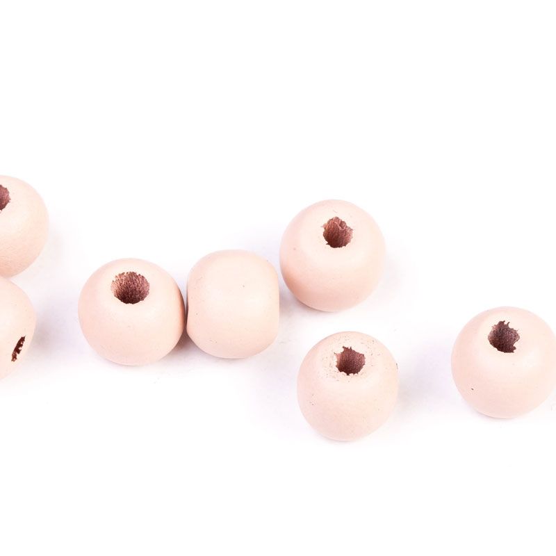 Black Friday - Reduceri [Lemn vopsit roz pal sfere 8 mm orificiu 3 mm - 30 buc] Promotie