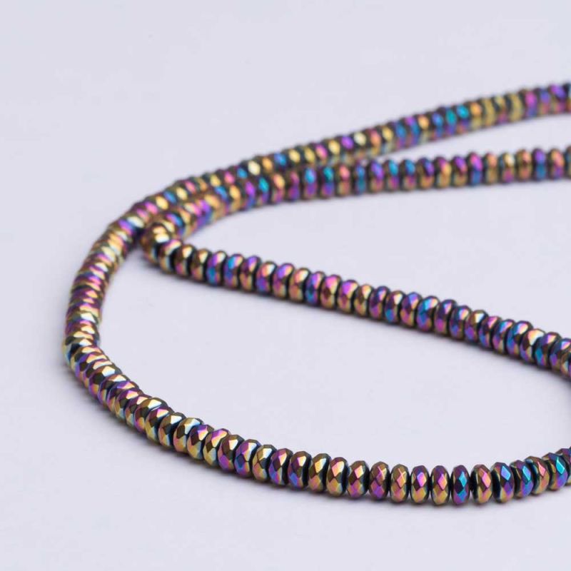Hematit placat multicolor discuri fatetate 4 mm I Magazinuldepietre.ro