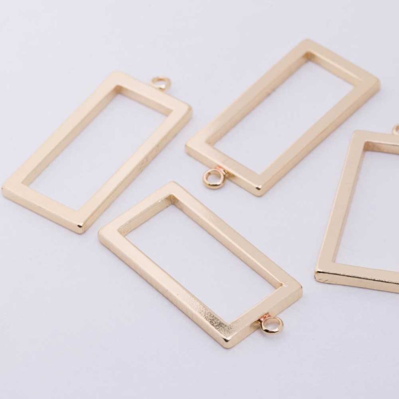 Black Friday - Reduceri [Charm cupru placat auriu dreptunghi contur 13x28 mm - 4 buc] Promotie