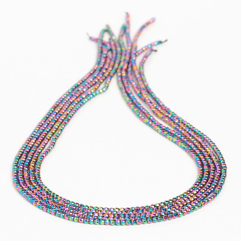 Hematit placat multicolor sfere fatetate 2 mm I Magazinuldepietre.ro