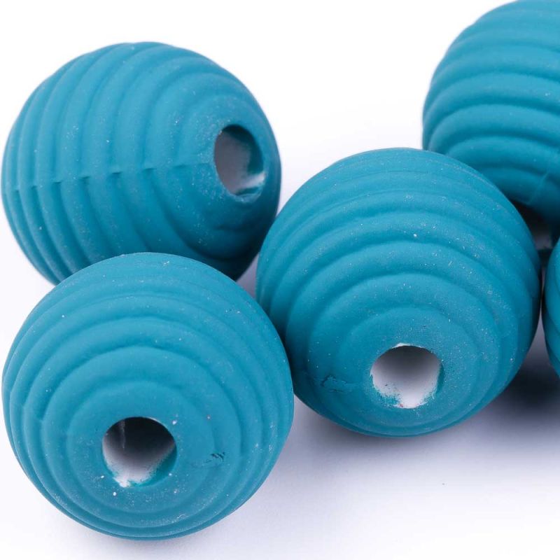 Black Friday - Reduceri [Silicon turcoaz inchis striatii sfera 19 mm - 5 buc] Promotie
