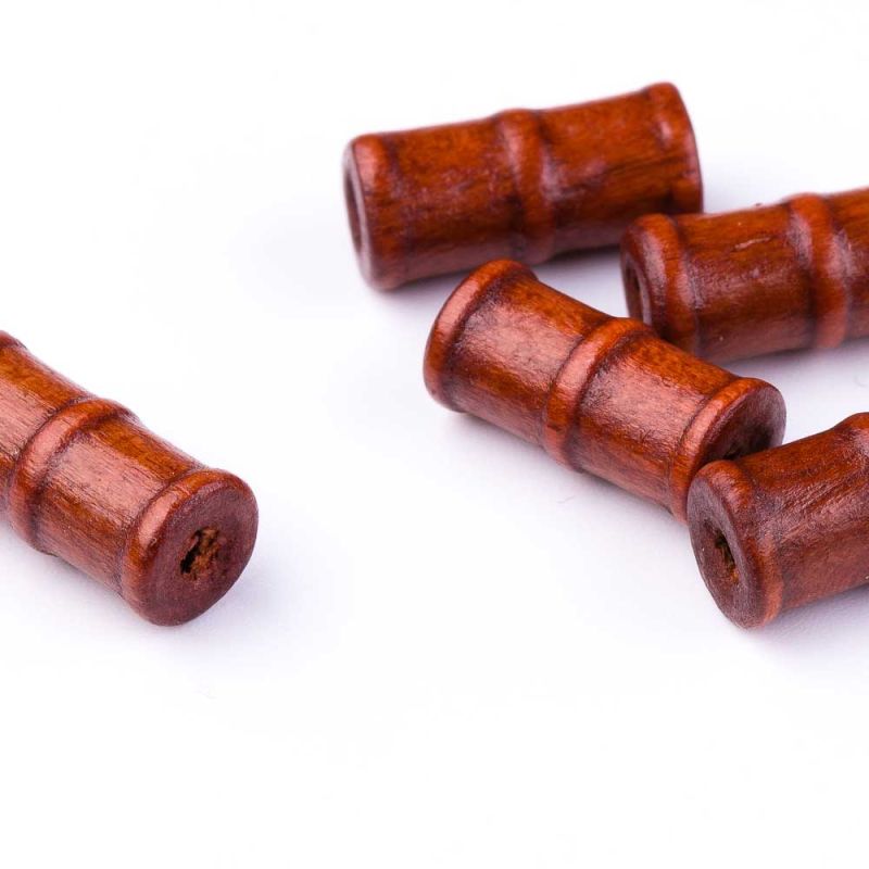 Black Friday - Reduceri [Lemn rosiatic tuburi dungi 7x14 mm orificiu 2 mm - 20 buc] Promotie