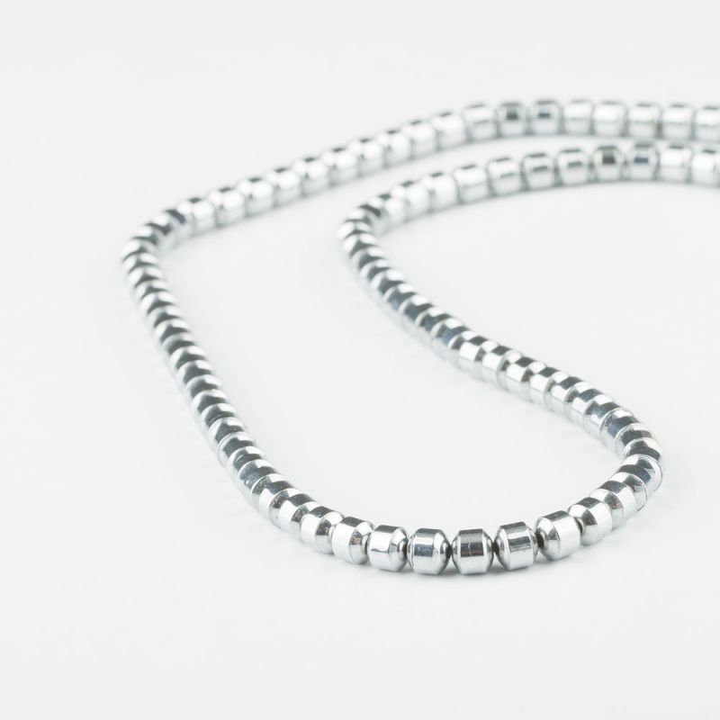 Hematit placat argintiu tuburi 4x4.5 mm I Magazinuldepietre.ro