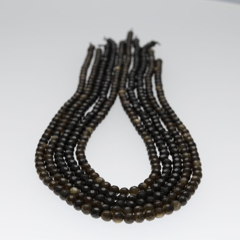 Obsidian sfere fatetate 4.5 mm I Magazinuldepietre.ro