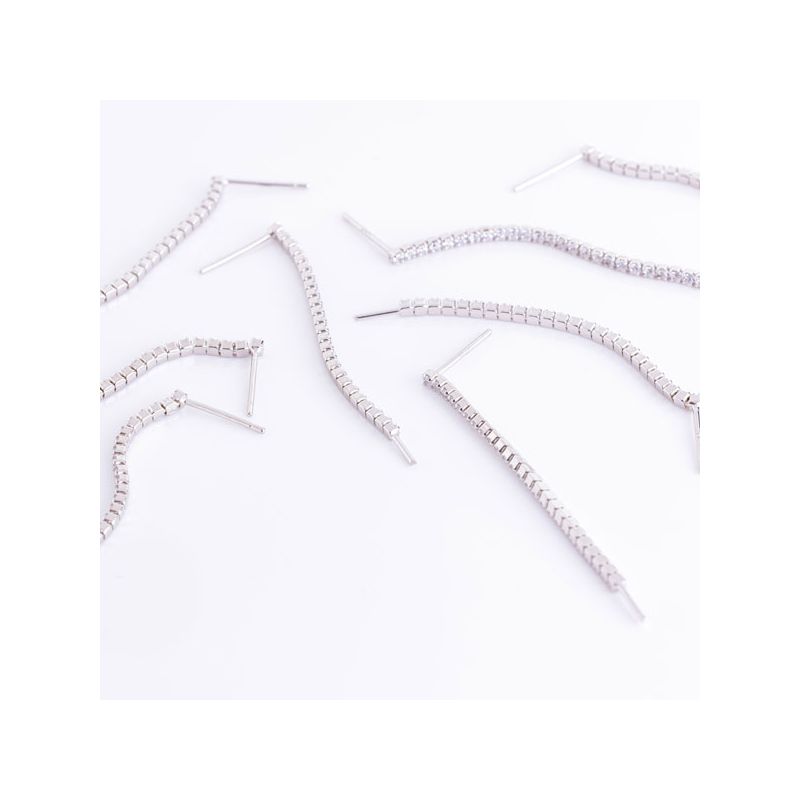 Black Friday - Reduceri [Tortite surub argint placat rodiu tennis 1.8x43 mm zirconiu alb + fluturi - 1 per] Promotie