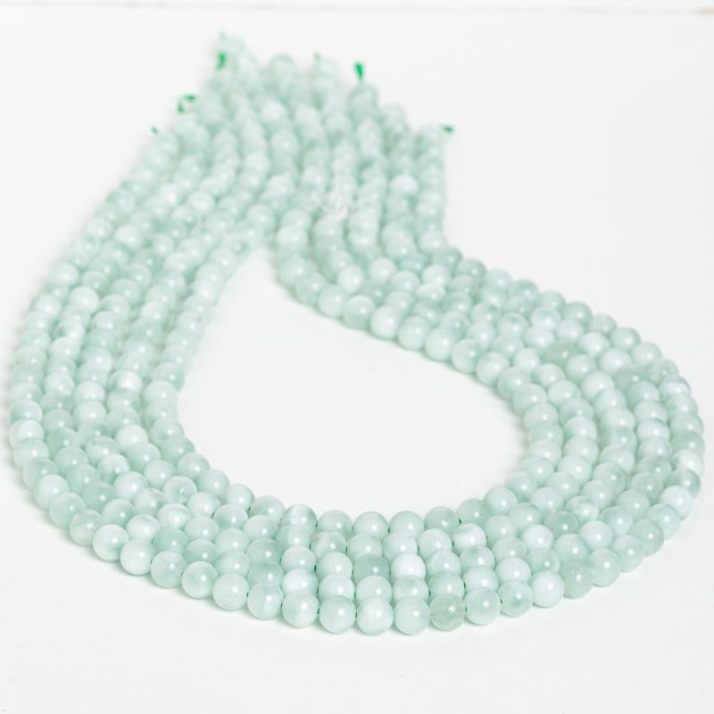 Angelit verde sfere 6 mm I Magazinuldepietre.ro