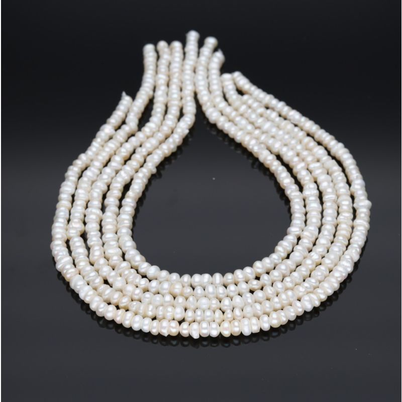 Pietre Semipretioase - Perle de cultura alb discuri 5-6 mm v3