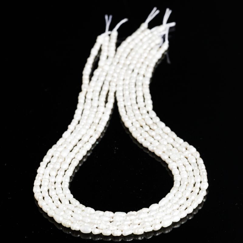 Pietre Semipretioase - Perle de cultura alb bob 3x5 mm
