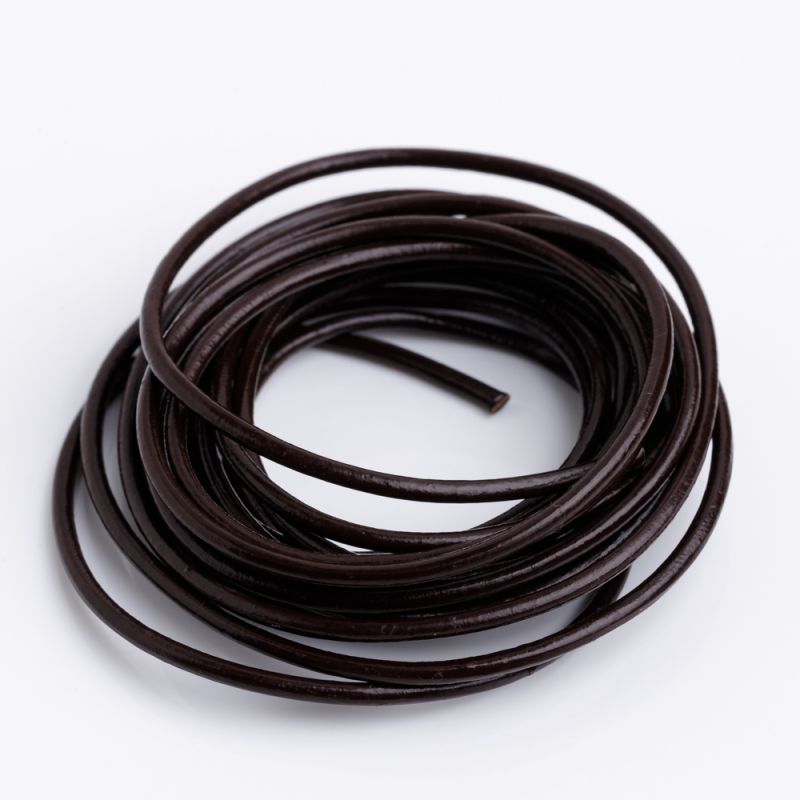 Black Friday - Reduceri [Snur piele rotund 2 mm maro - 2 m] Promotie