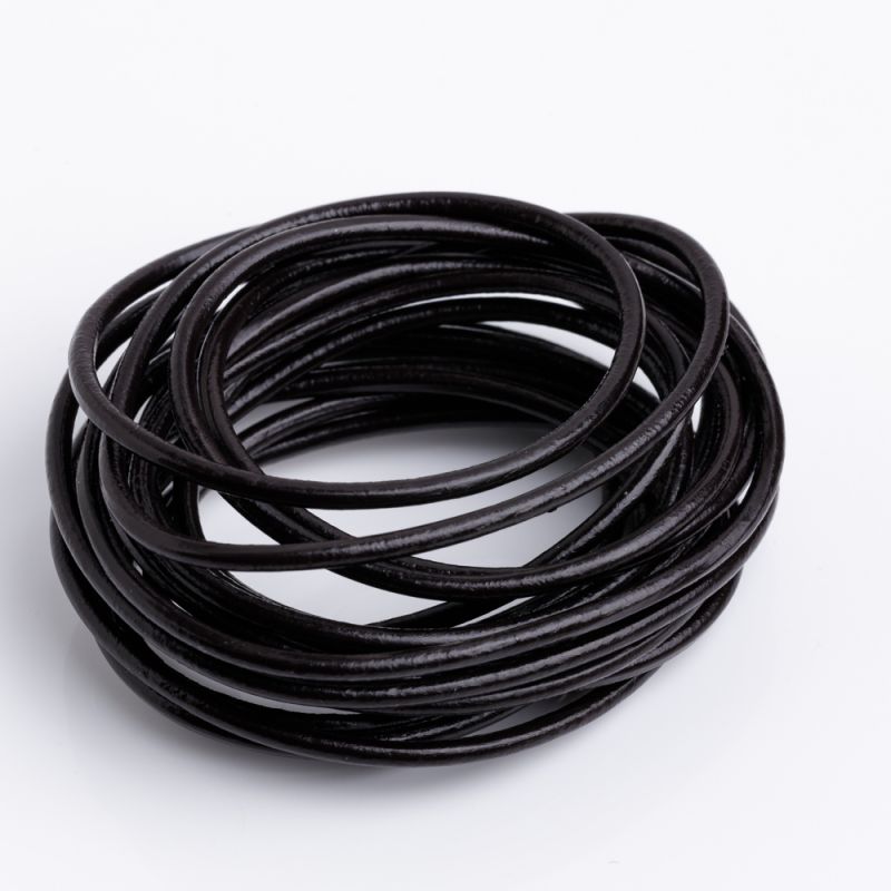 Black Friday - Reduceri [Snur piele rotund 2 mm maro inchis - 2 m] Promotie