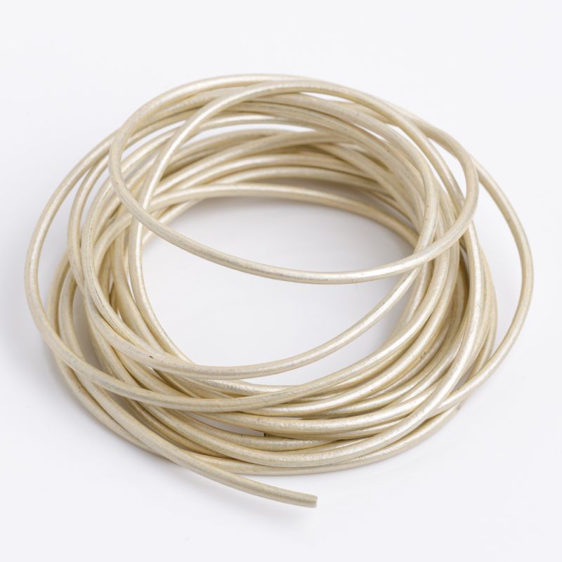 Black Friday - Reduceri [Snur piele rotund 1.5 mm auriu deschis - 2 m] Promotie