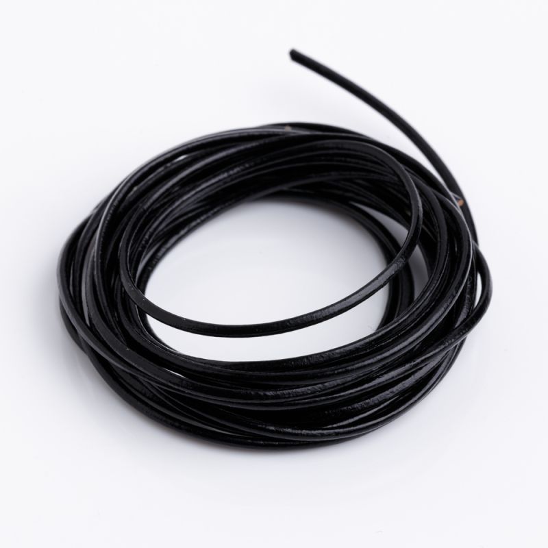 Accesorii - Snur piele rotund 1.5 mm negru - 2 m