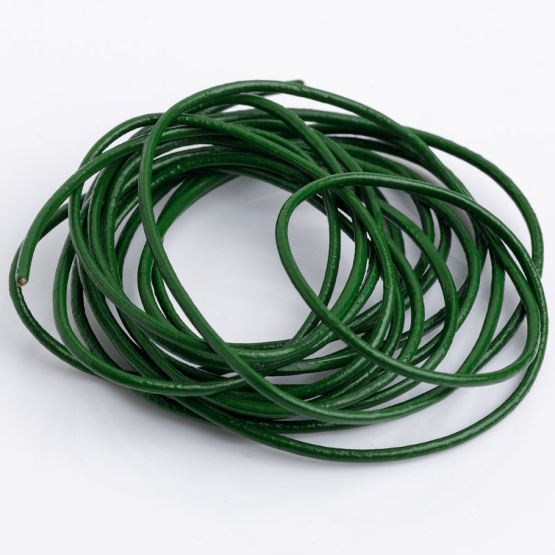 Black Friday - Reduceri [Snur piele rotund 1.5 mm verde - 2 m] Promotie
