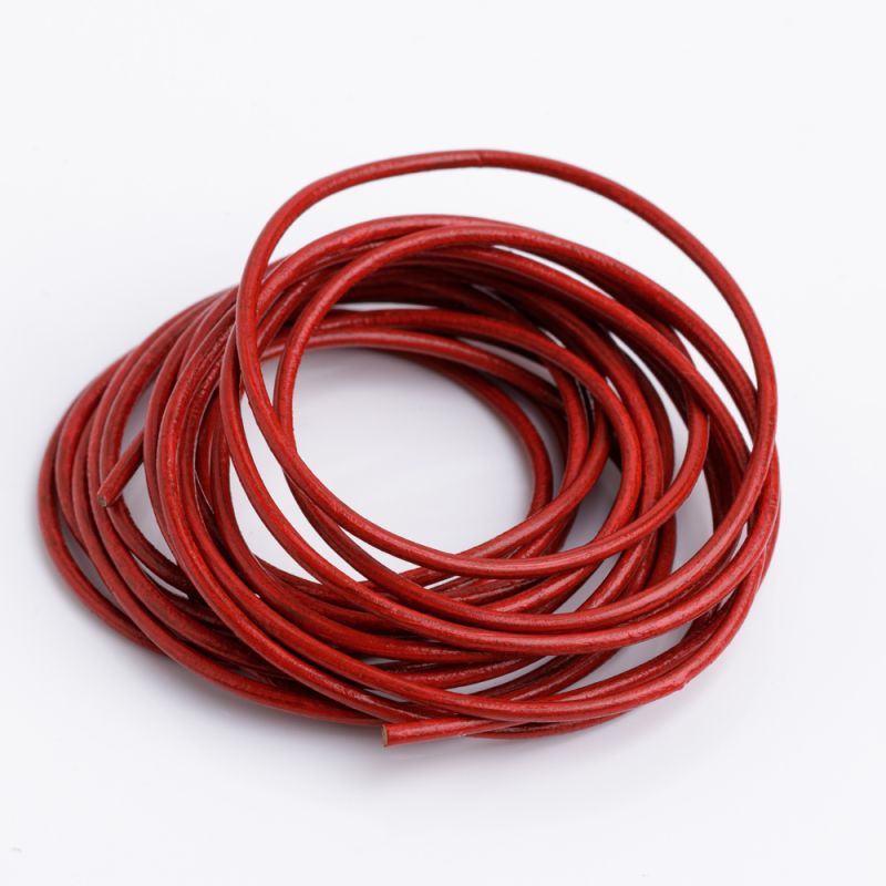Black Friday - Reduceri [Snur piele rotund 1.5 mm rosu - 2 m] Promotie