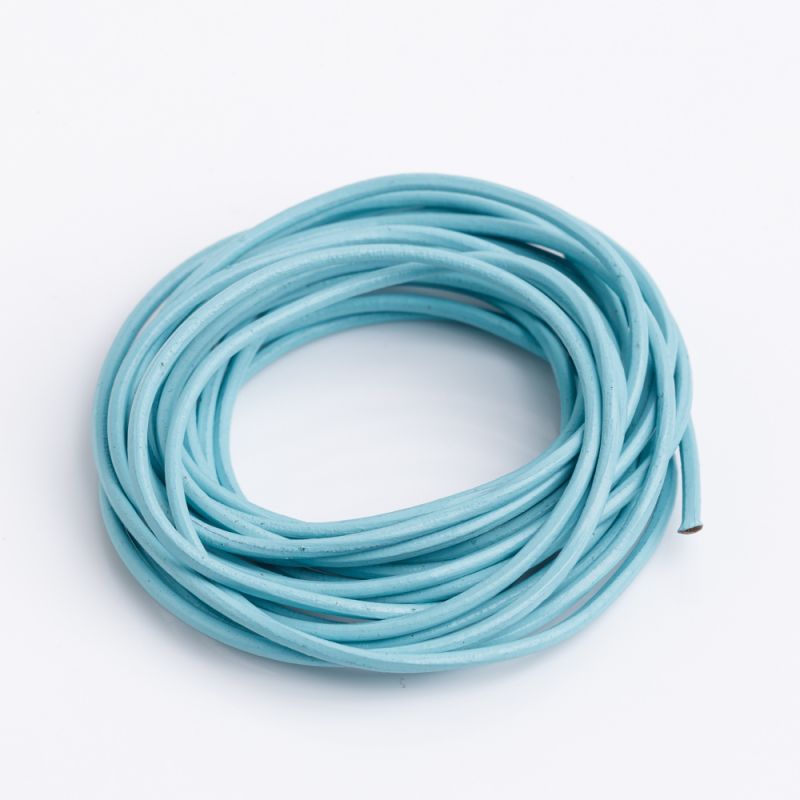 Black Friday - Reduceri [Snur piele rotund 1.5 mm bleu - 2 m] Promotie