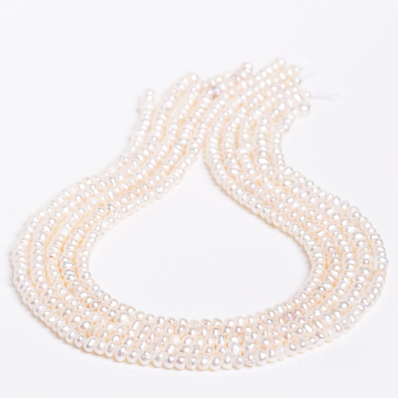 Black Friday - Reduceri [Perle de cultura alb oval 3-5 mm] Promotie