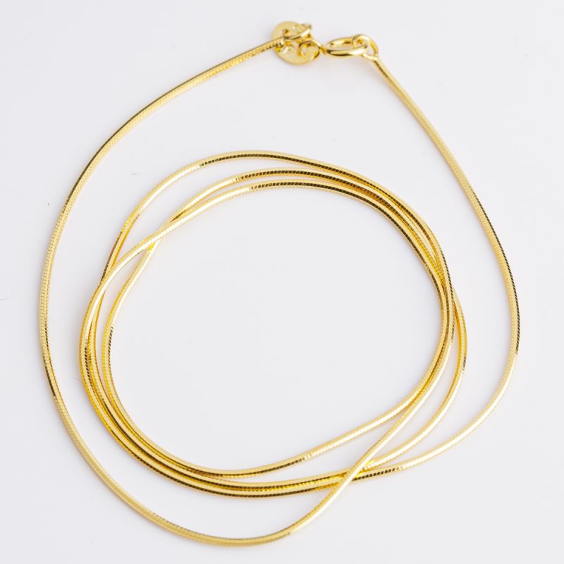 Black Friday - Reduceri [Lantisor argint placat aur 14K 1 mm sarpe lungime 50 cm - 1 buc] Promotie